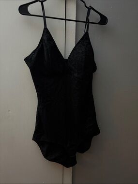 Black Lace Bodysuit with Spaghetti Straps